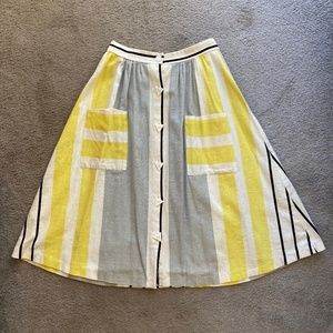 Vintage 80's Midi Swing Skirt With Pockets